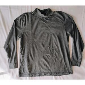 Lot of 2 L.L. Bean Turtleneck  Mock Turtle Neck Long Sleeve 100% Cotton Grey